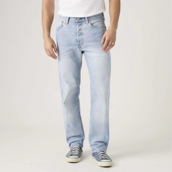 Levi's Mens' 501® Original Fit Jeans Stretch it Out Light Wash Stretch 005013418 - Image 3