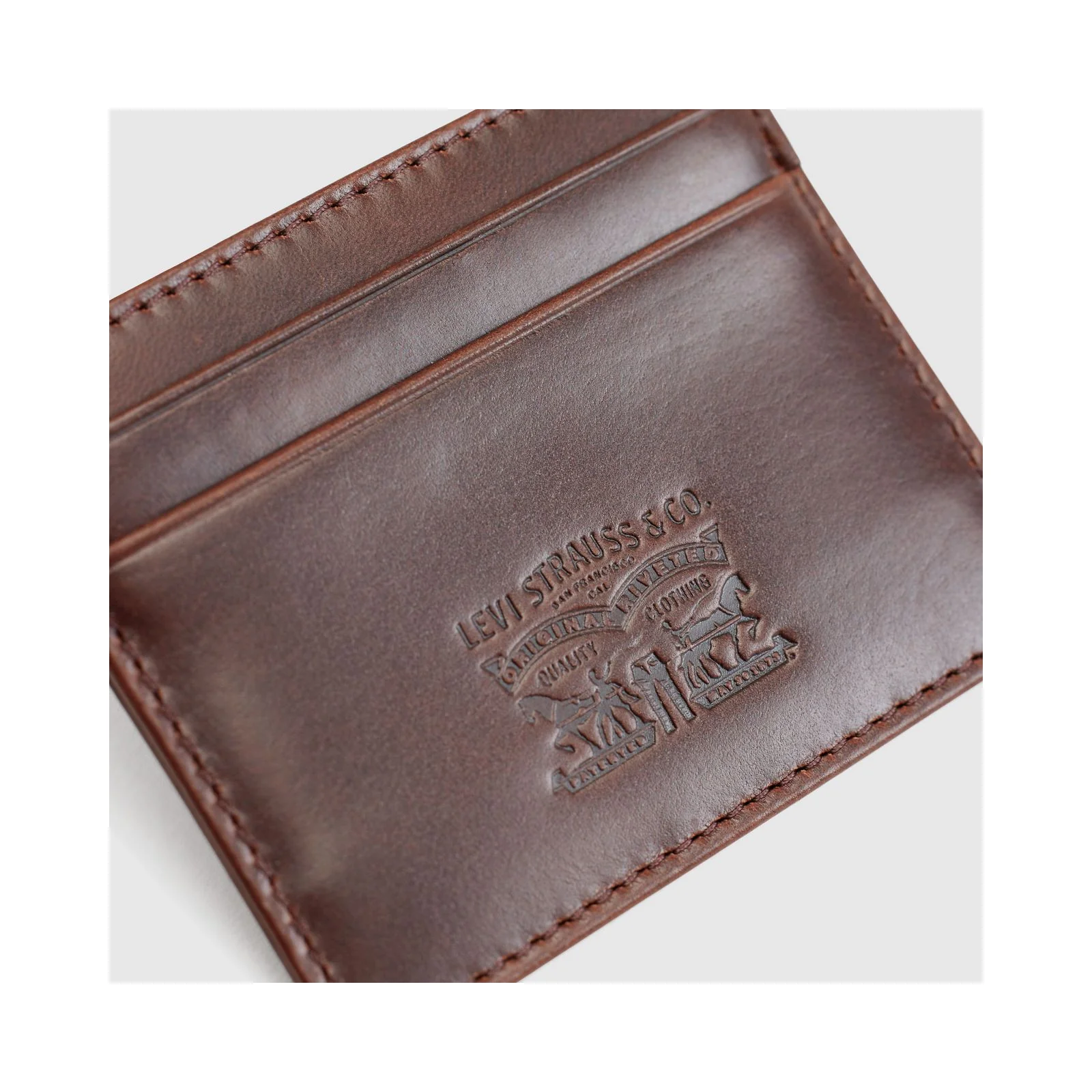 Levi's Men's Leather Card Case Seal Brown 005H10000 - Image 3