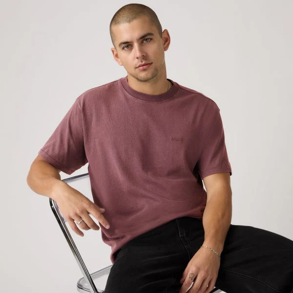 Levi's Men's Red Tab Vintage Tee Post Grunge Wash Roan Rouge A06370178 - Image 3