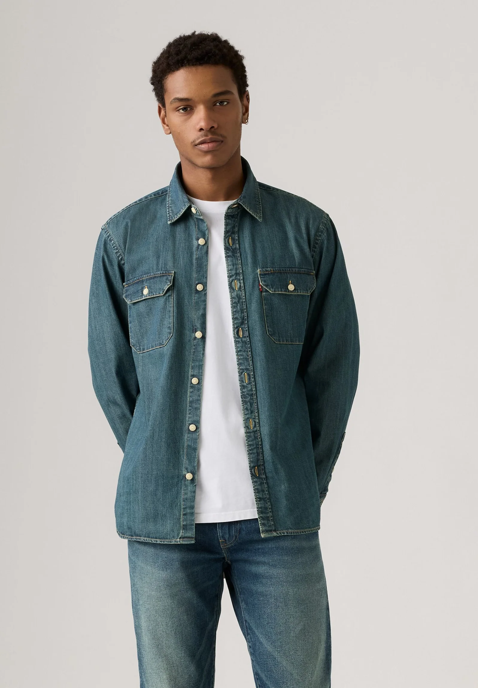 Levi's Mens' The Jackson Worker Shirt Light Blue 195730269 - Image 3