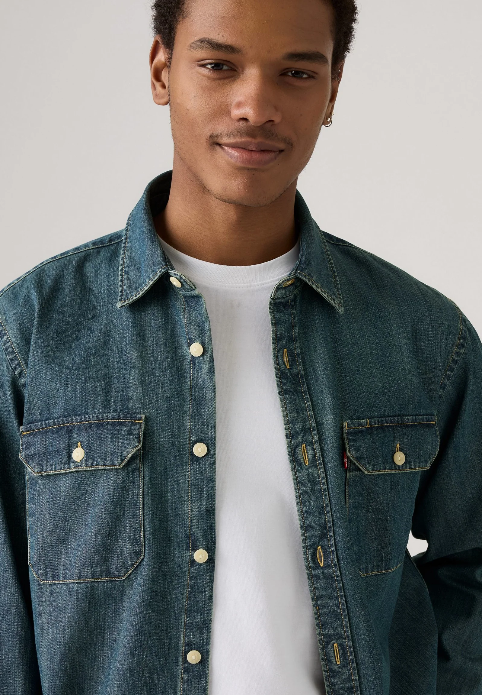 Levi's Mens' The Jackson Worker Shirt Light Blue 195730269 - Image 4