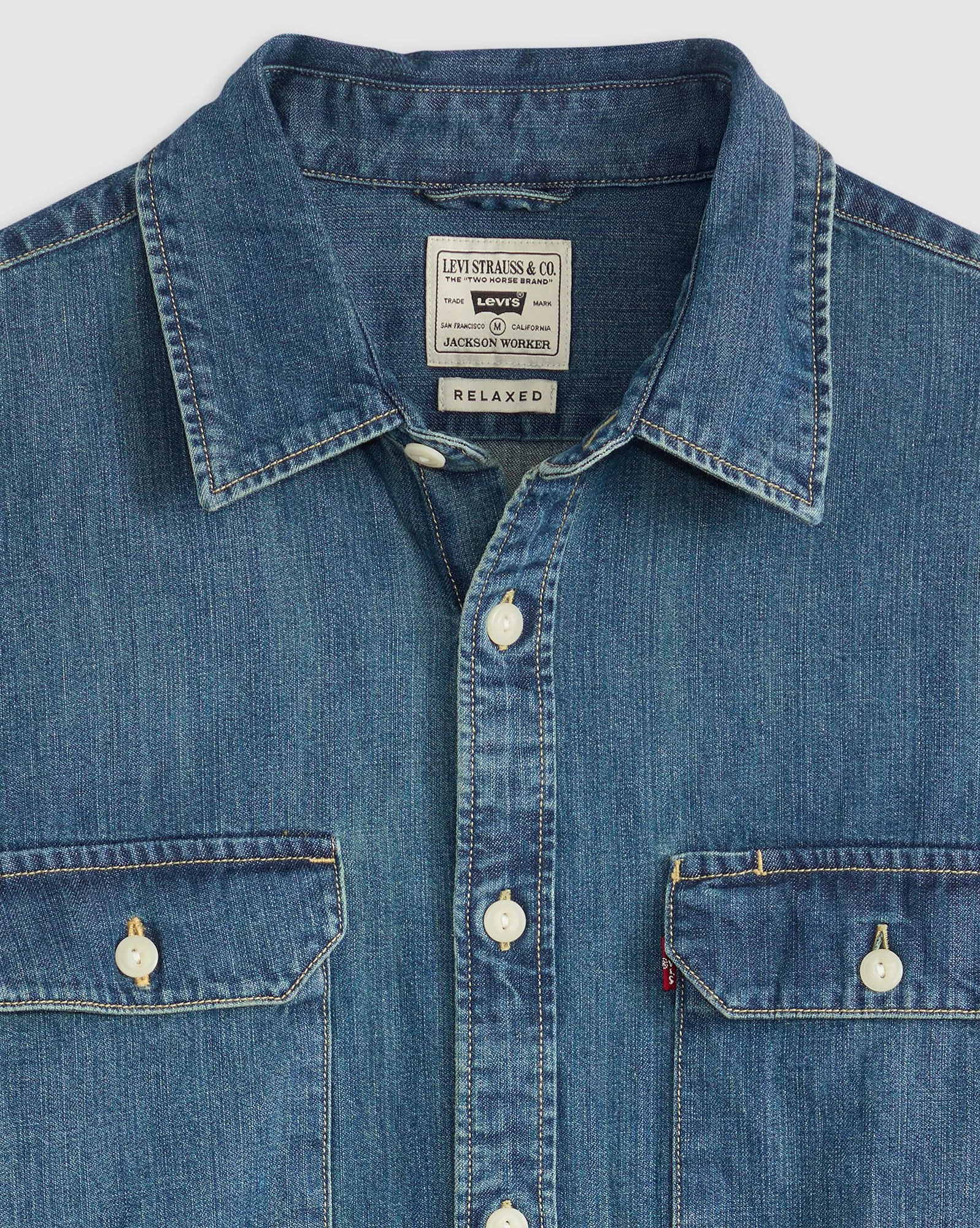 Levi's Mens' The Jackson Worker Shirt Light Blue 195730269 - Image 5