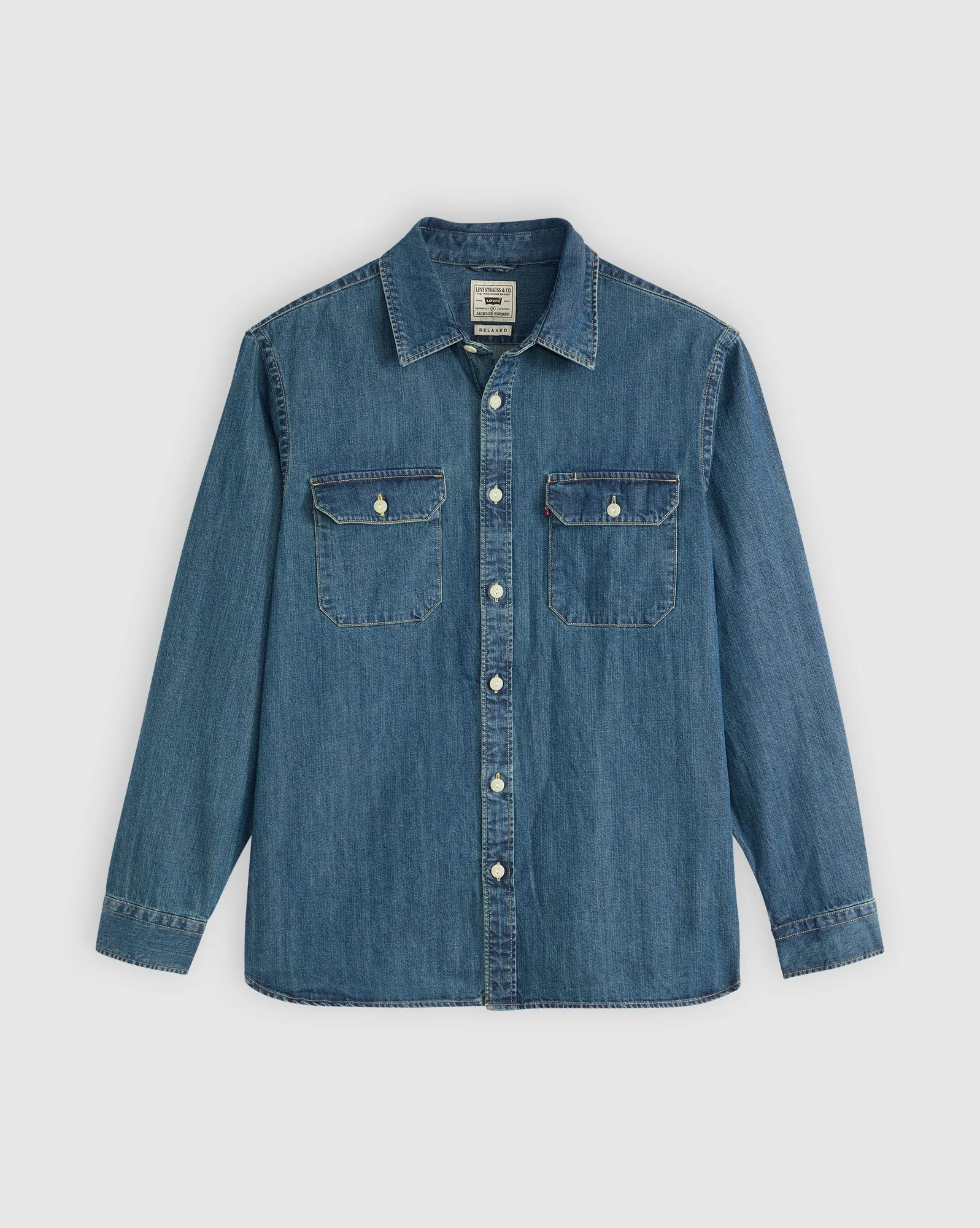 Levi's Mens' The Jackson Worker Shirt Light Blue 195730269 - Image 6