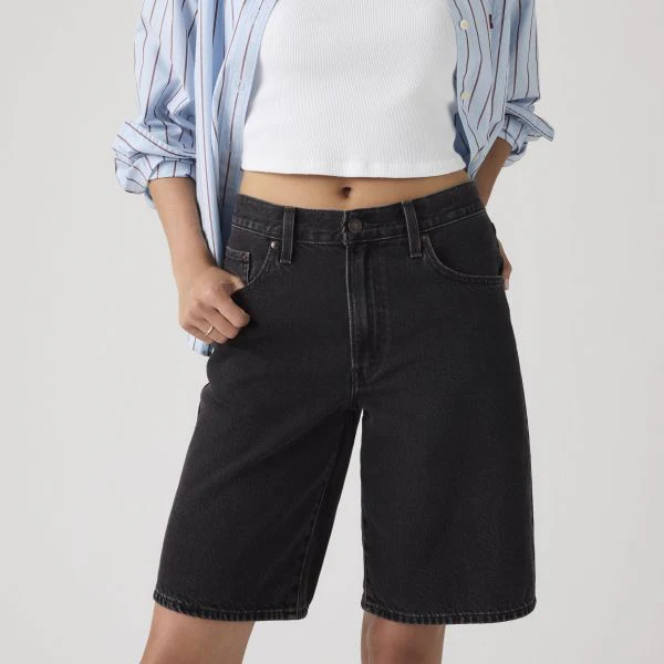 Levi's Women's Baggy Dad Jorts Denim Shorts Black 000MJ0009 - Image 5