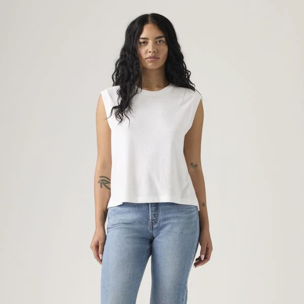 Levi's Women's Boxy Tank Top White A87940001 - Image 2