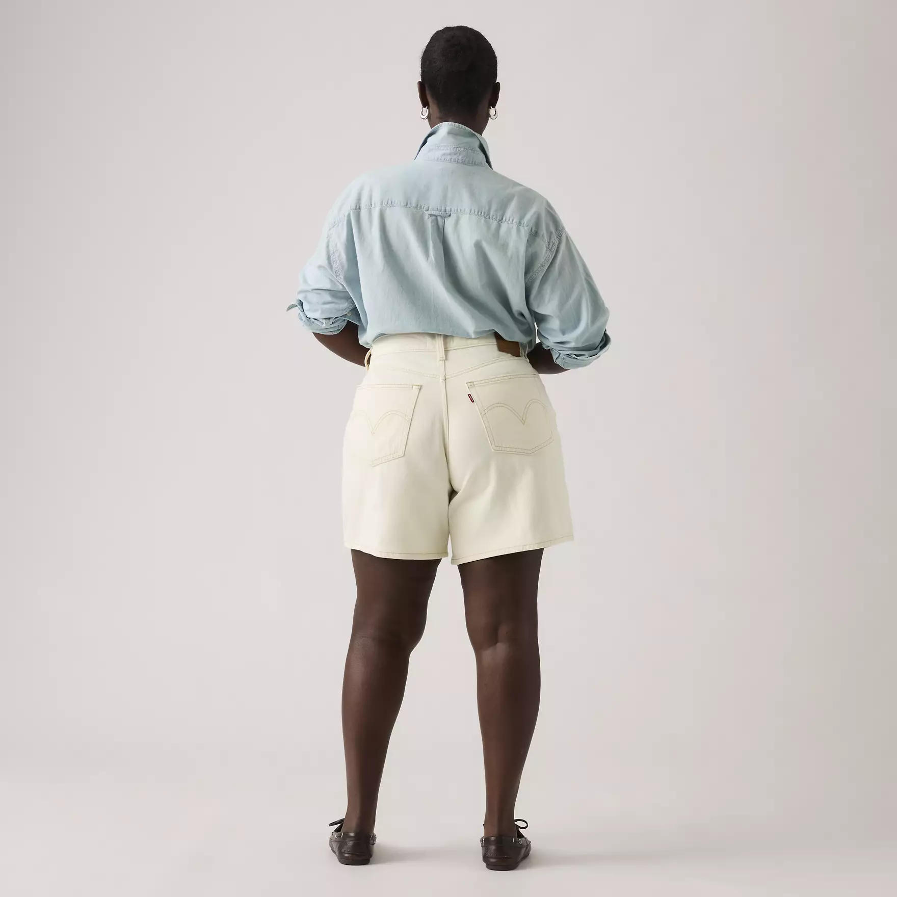 Levi's Women's High Rise Baggy Shorts White A93110007 - Image 8