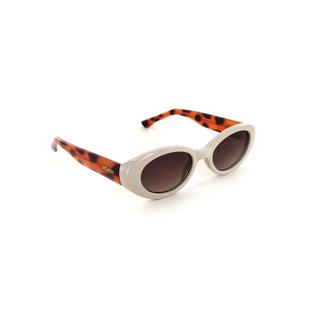 Moken Unisex Abbys Sunglasses Ivory/Brown MKNK06-IVO-GBRW - Image 2