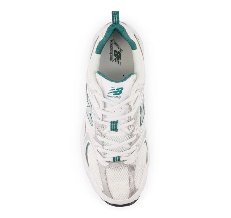 New Balance Unisex 530 Shoes White/Green MR530AB - Image 3