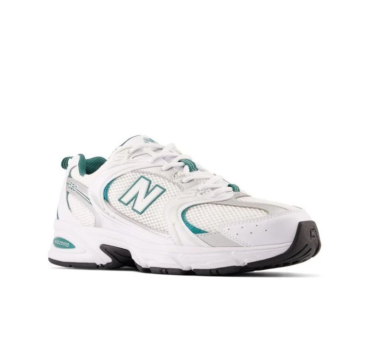 New Balance Unisex 530 Shoes White/Green MR530AB - Image 4