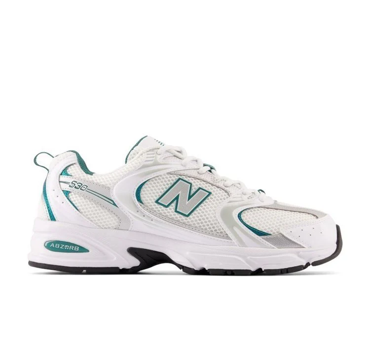 New Balance Unisex 530 Shoes White/Green MR530AB - Image 6
