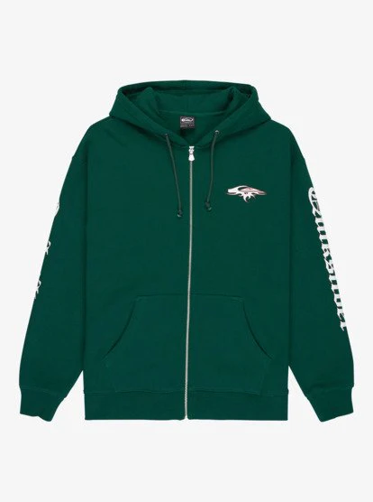 Quicksilver Men's Old English Zip Through Hoodie Green EQYFT05156-GRN - Image 8