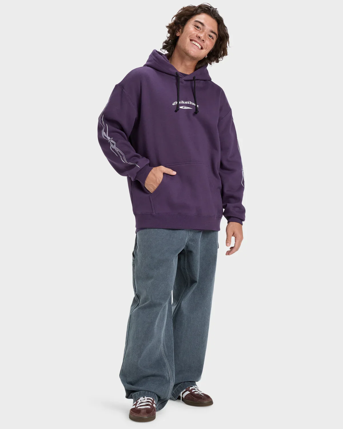 Quicksilver Men's Stretch Tribal Pullover Hoodie Purple EQYFT05157-PRL - Image 6