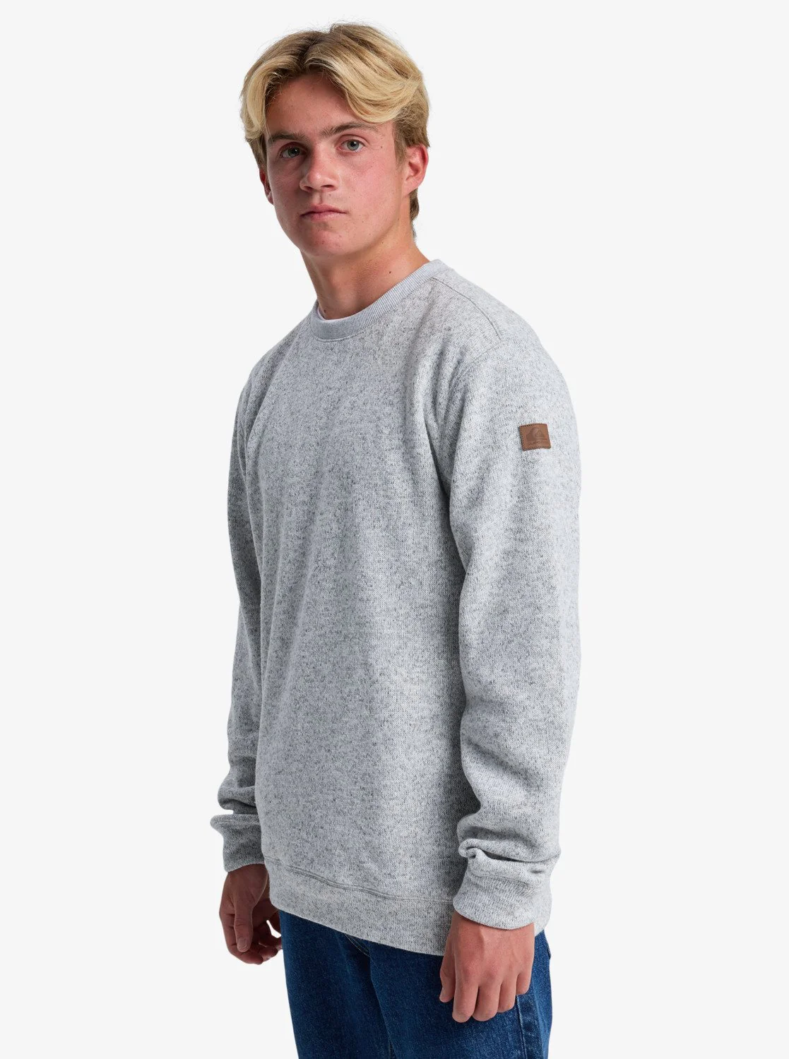 Quiiksilver Men's Keller Crew Fleece Light Grey Heather EQYFT05124-SJSH - Image 2