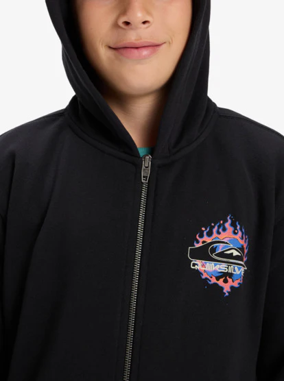 Quiksilver Kids' Graphic (8-16) Full Zip Hoodie Black EQBFT03958-KVJ0 - Image 4