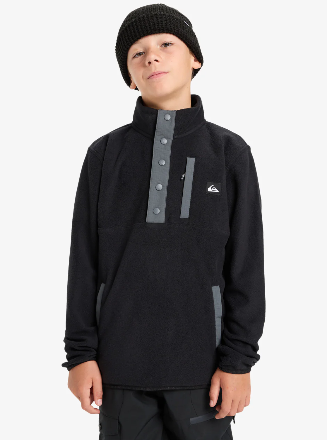 Quiksilver Kid's No Destination Hz Half Snap Fleece (8-16) Black EQBPF03018-KVJ0