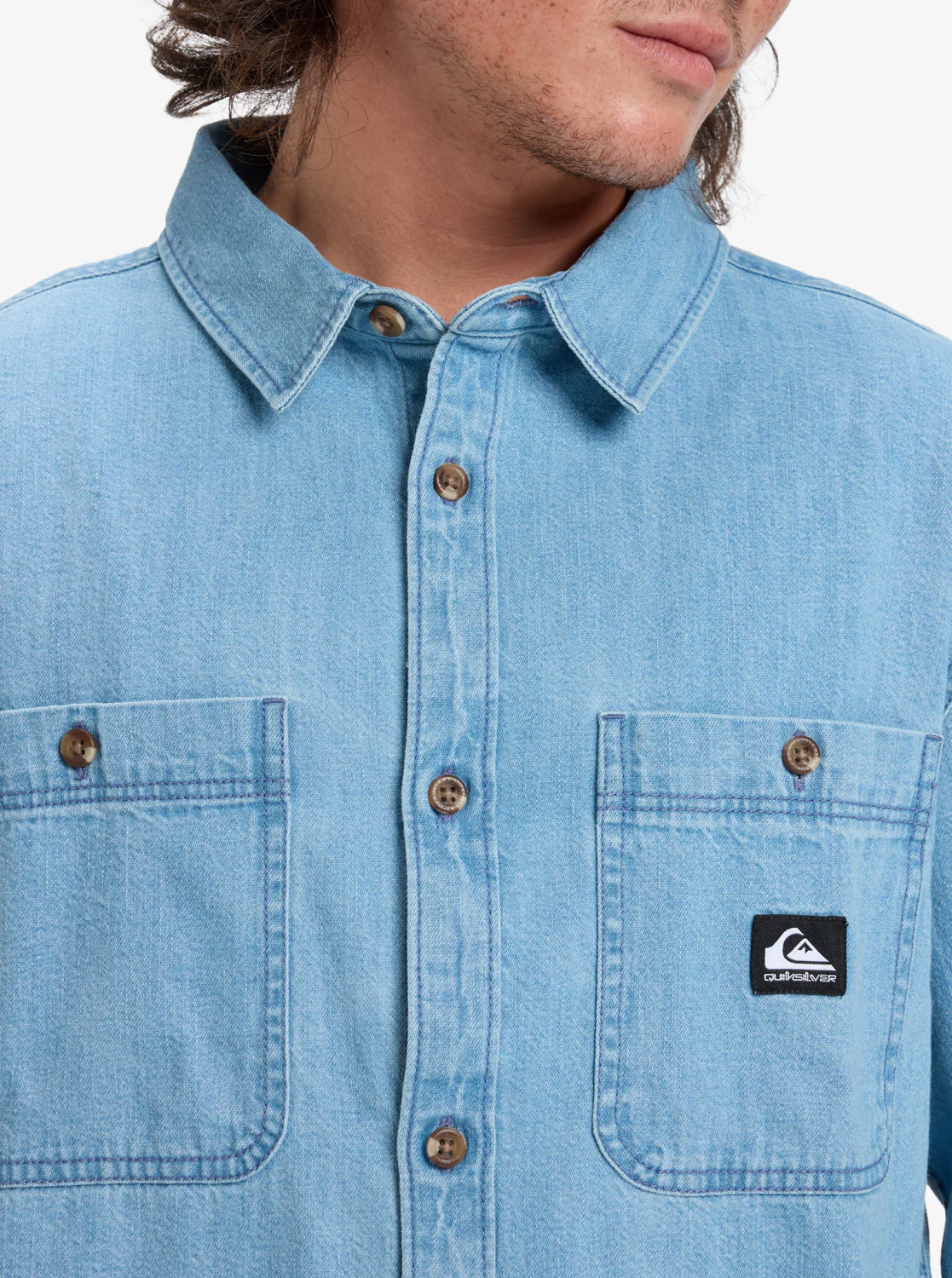 Quiksilver Men's Bozeman Denim Long Sleeve Shirt Flint Stone EQYWT04644-SNA0 - Image 3