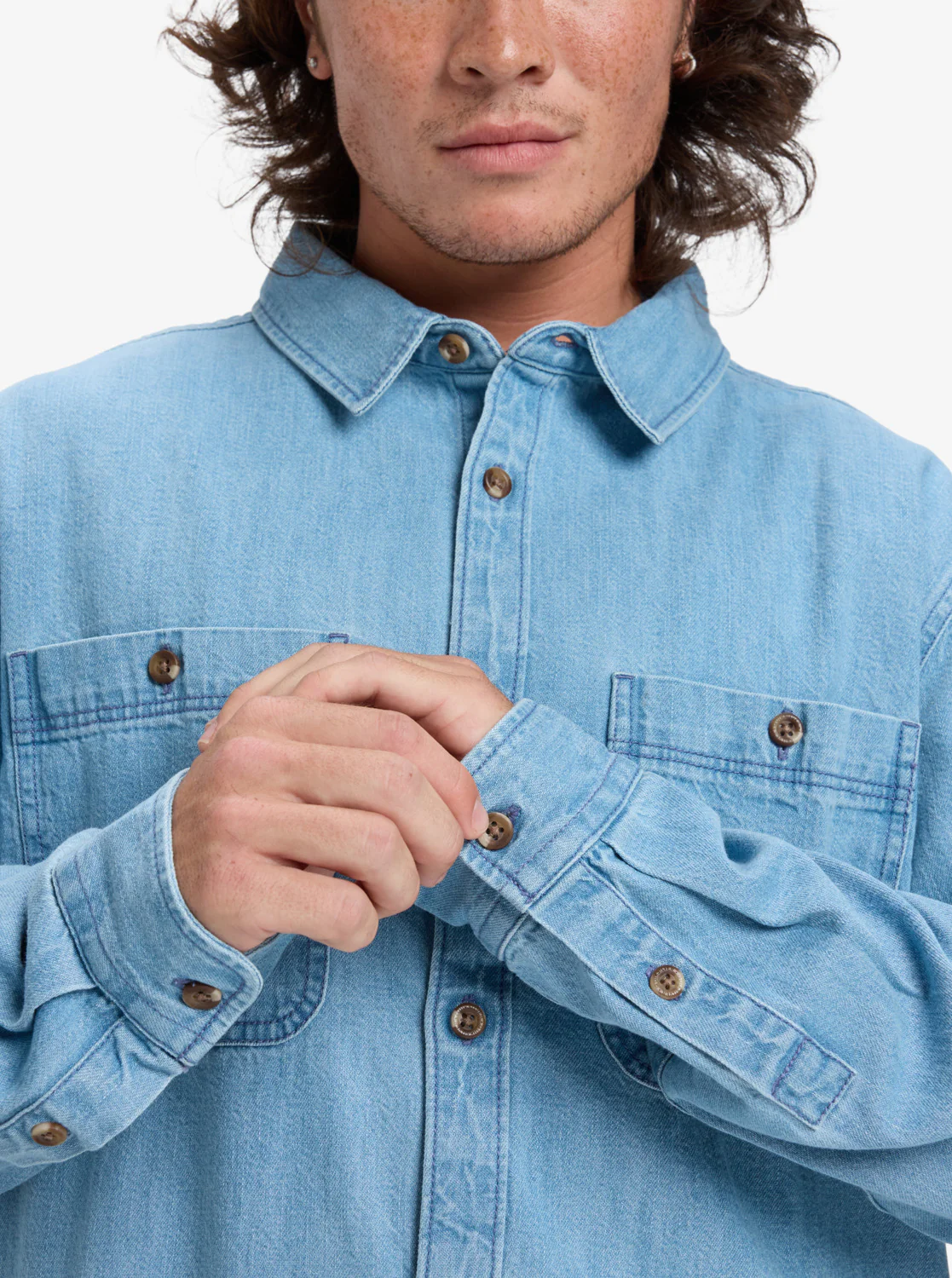 Quiksilver Men's Bozeman Denim Long Sleeve Shirt Flint Stone EQYWT04644-SNA0 - Image 4