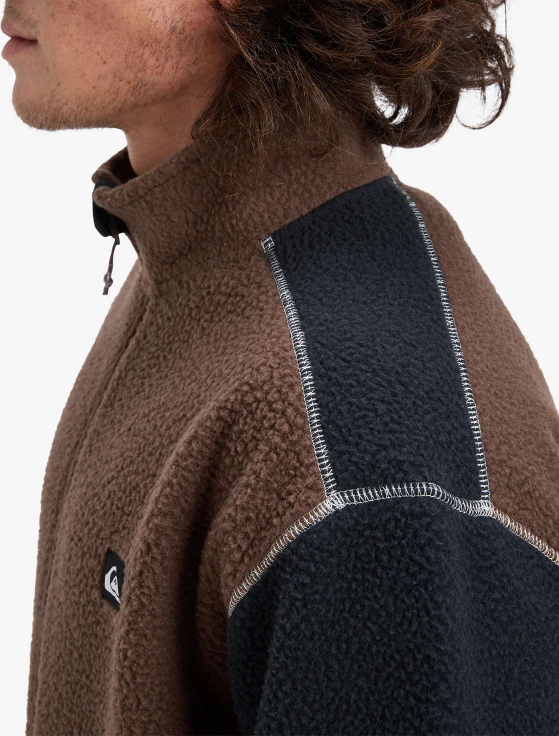 Quiksilver Men's Clean Coast Block Full Zip Fleece Chocolate Brown EQYPF03065_CSD0 - Image 4