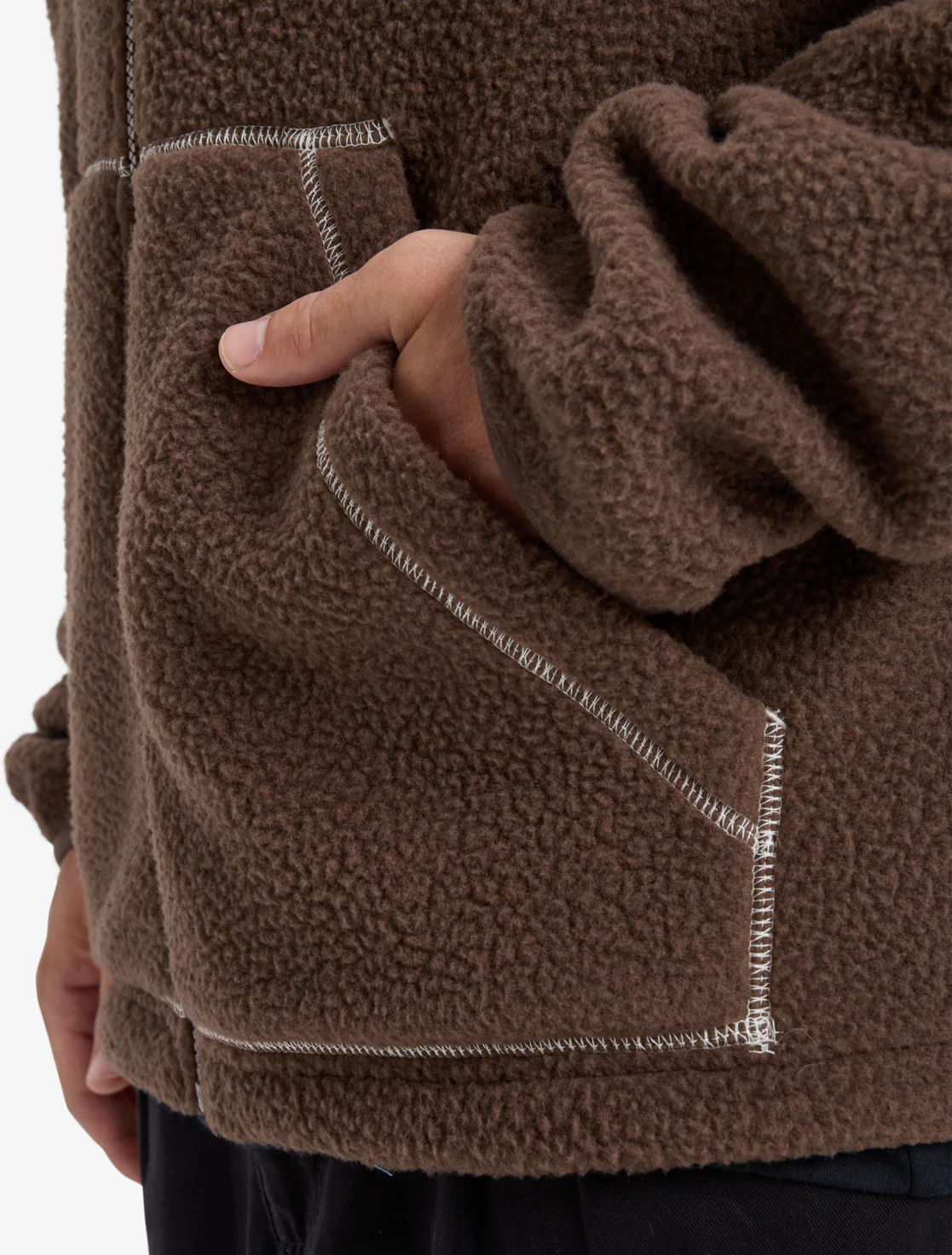 Quiksilver Men's Clean Coast Block Full Zip Fleece Chocolate Brown EQYPF03065_CSD0 - Image 6