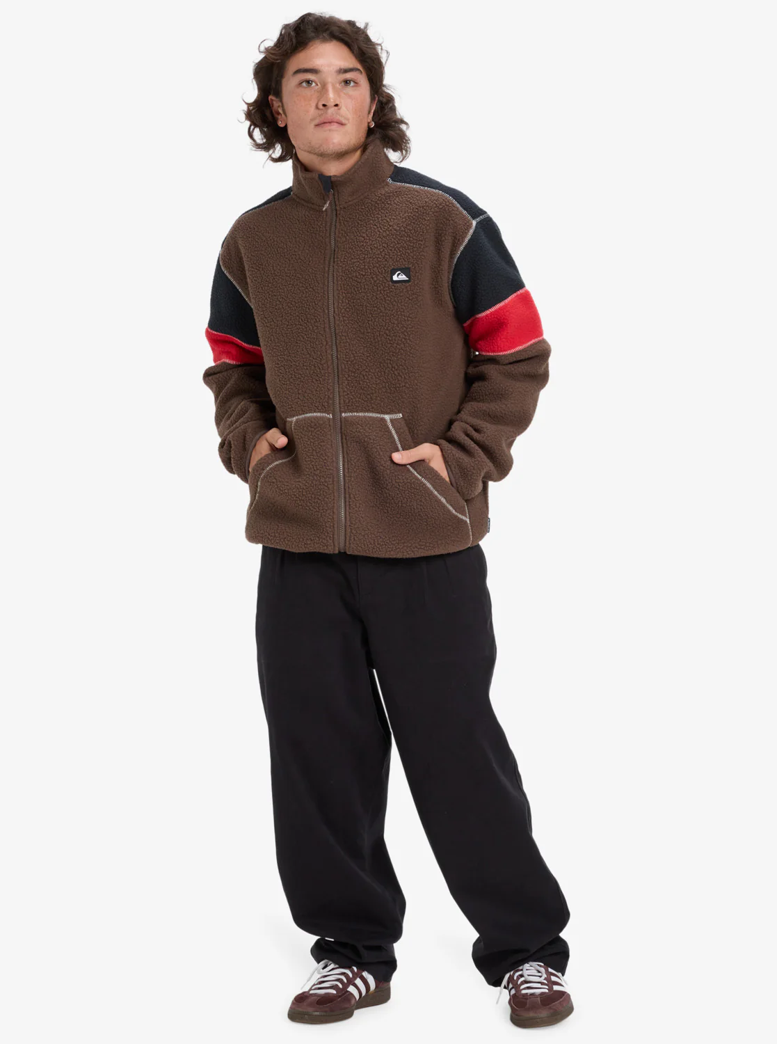 Quiksilver Men's Clean Coast Block Full Zip Fleece Chocolate Brown EQYPF03065_CSD0 - Image 8