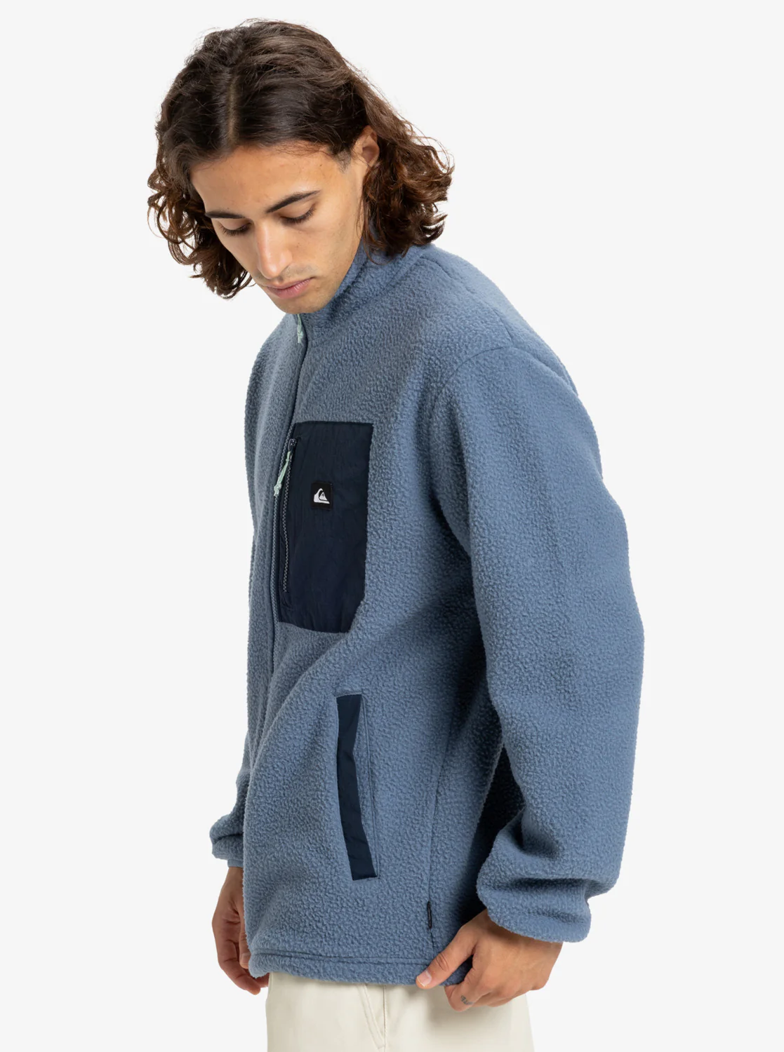Quiksilver Men's Clean Coast Full Zip Fleece China Blue EQYPF03066-BND0 - Image 3