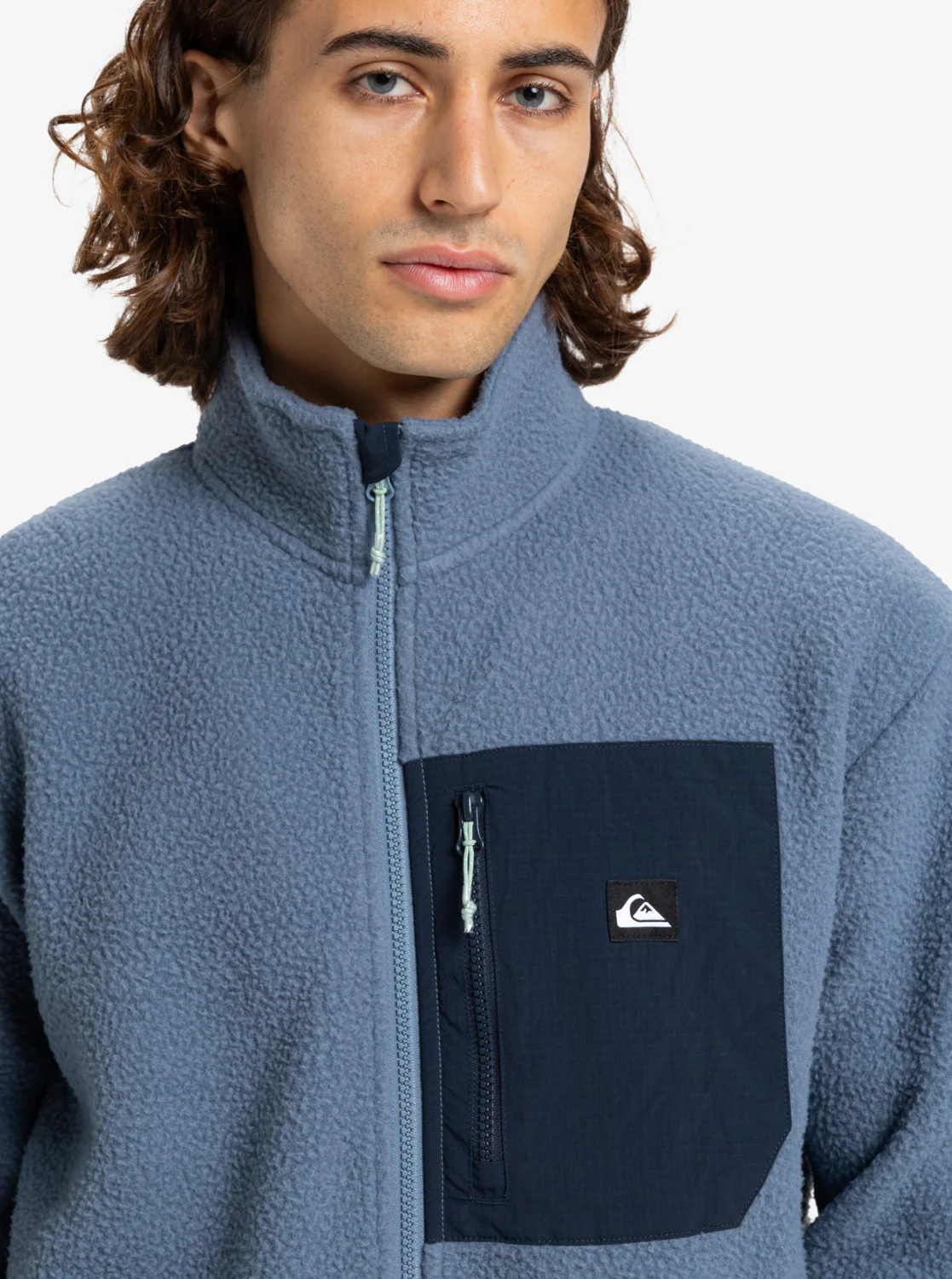 Quiksilver Men's Clean Coast Full Zip Fleece China Blue EQYPF03066-BND0 - Image 4