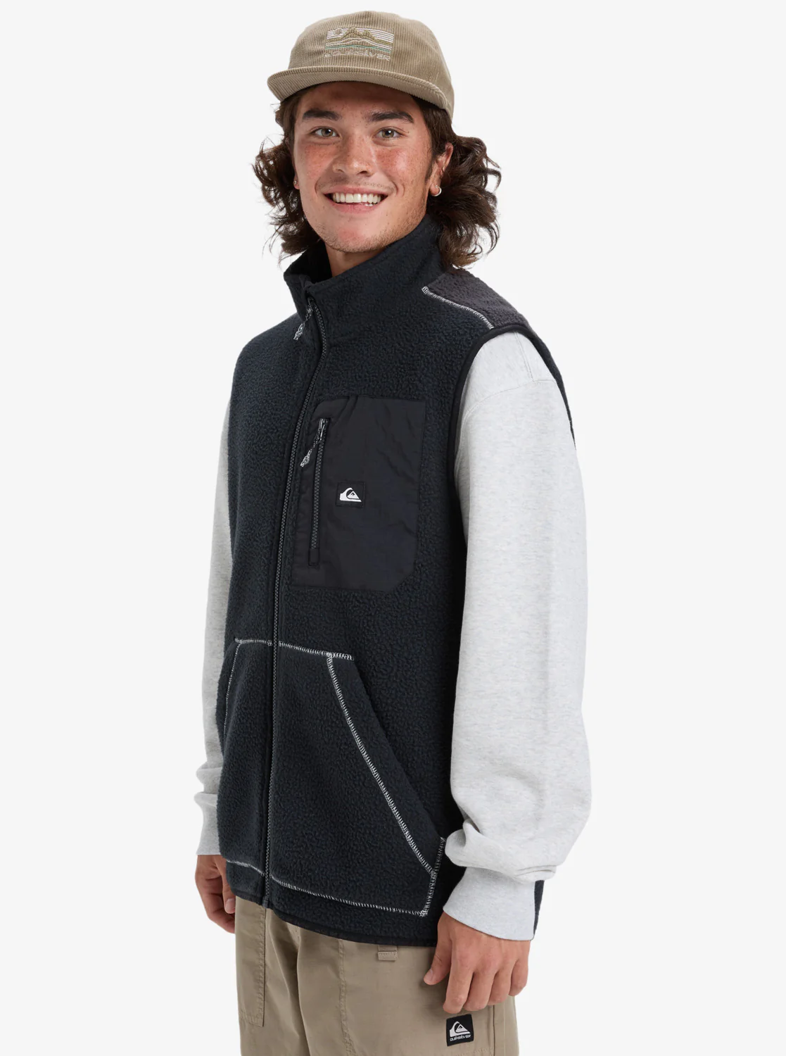 Quiksilver Men's Clean Coast Gillet Full Zip Fleece Black EQYPF03067-KVJ0 - Image 2
