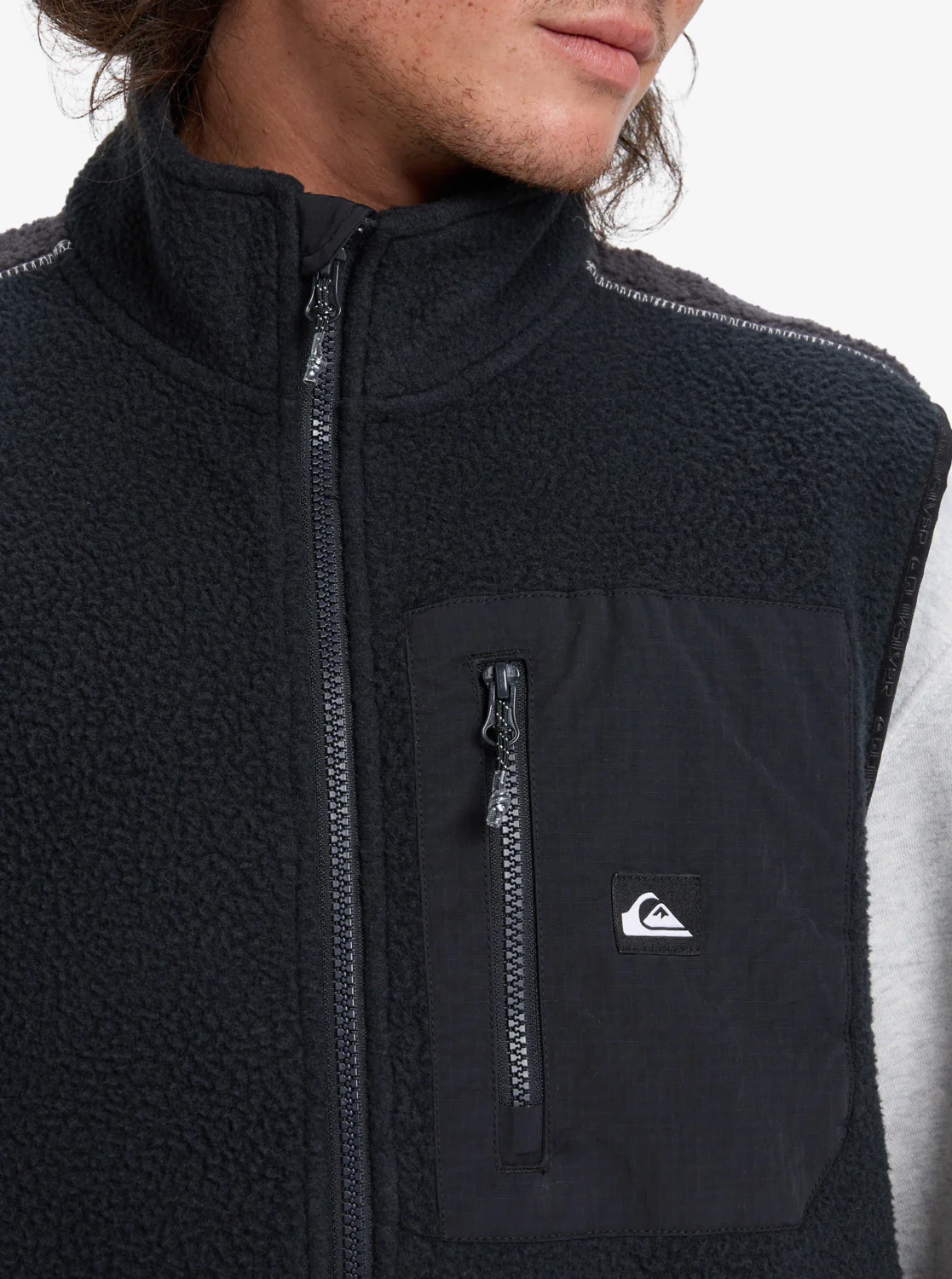 Quiksilver Men's Clean Coast Gillet Full Zip Fleece Black EQYPF03067-KVJ0 - Image 3