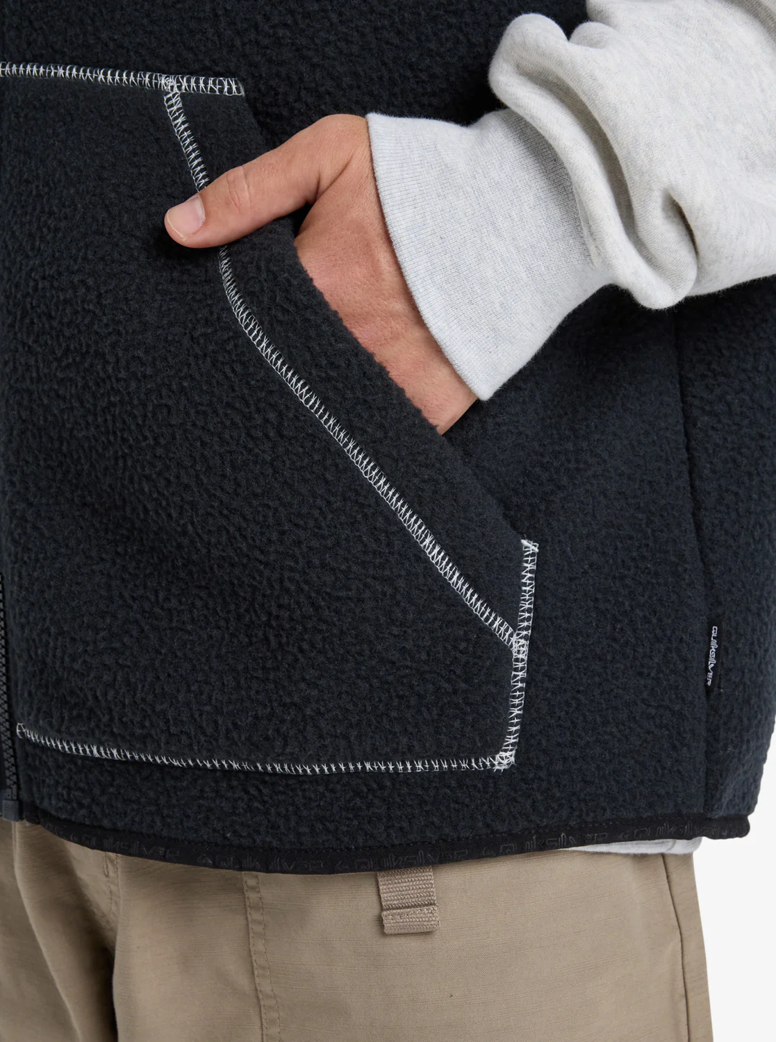 Quiksilver Men's Clean Coast Gillet Full Zip Fleece Black EQYPF03067-KVJ0 - Image 4