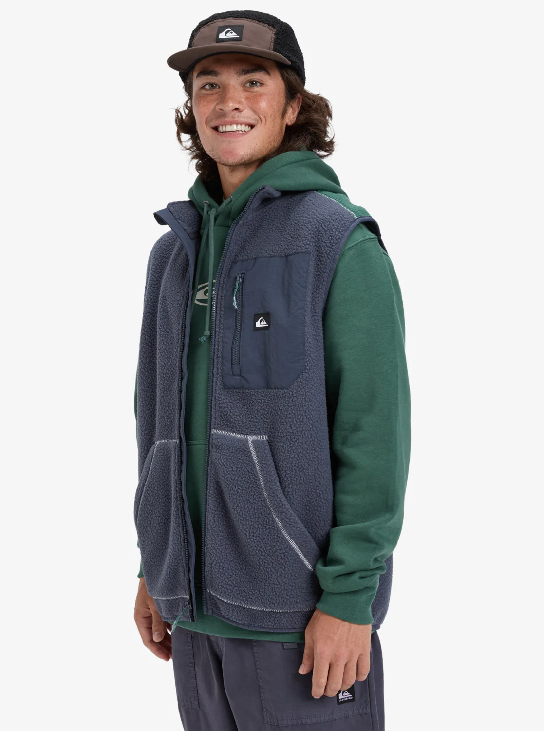 Quiksilver Men's Clean Coast Gillet Full Zip Fleece India Ink EQYPF03067-KSH0 - Image 3