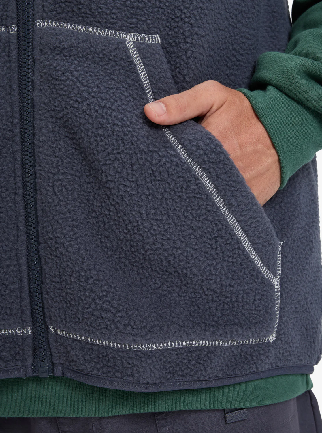 Quiksilver Men's Clean Coast Gillet Full Zip Fleece India Ink EQYPF03067-KSH0 - Image 4