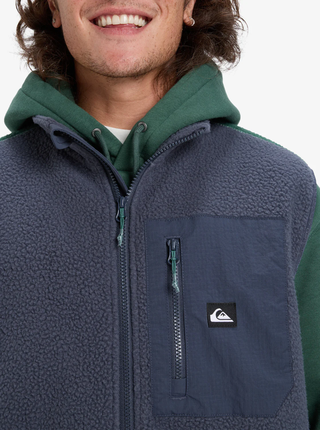 Quiksilver Men's Clean Coast Gillet Full Zip Fleece India Ink EQYPF03067-KSH0 - Image 5