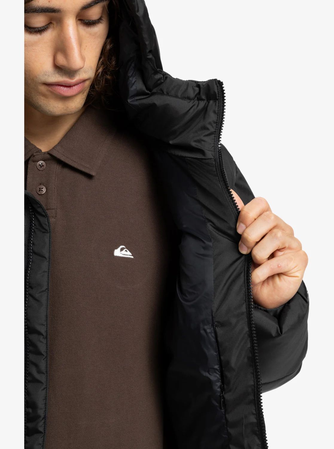 Quiksilver Men's Cold Days Puffer Hooded Jacket Black EQYJK04173-KVJ0 - Image 4