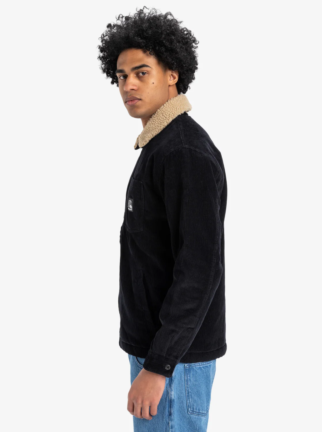 Quiksilver Men's Dna Sherpa Harrington Jacket Black EQYJK04201_KVJ0 - Image 3