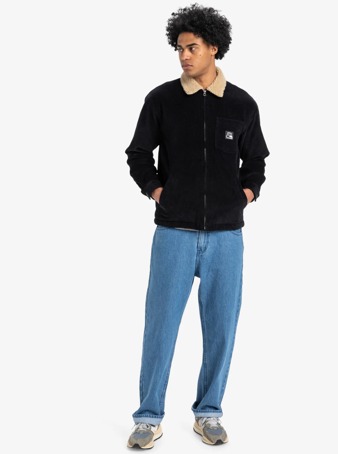 Quiksilver Men's Dna Sherpa Harrington Jacket Black EQYJK04201_KVJ0 - Image 6