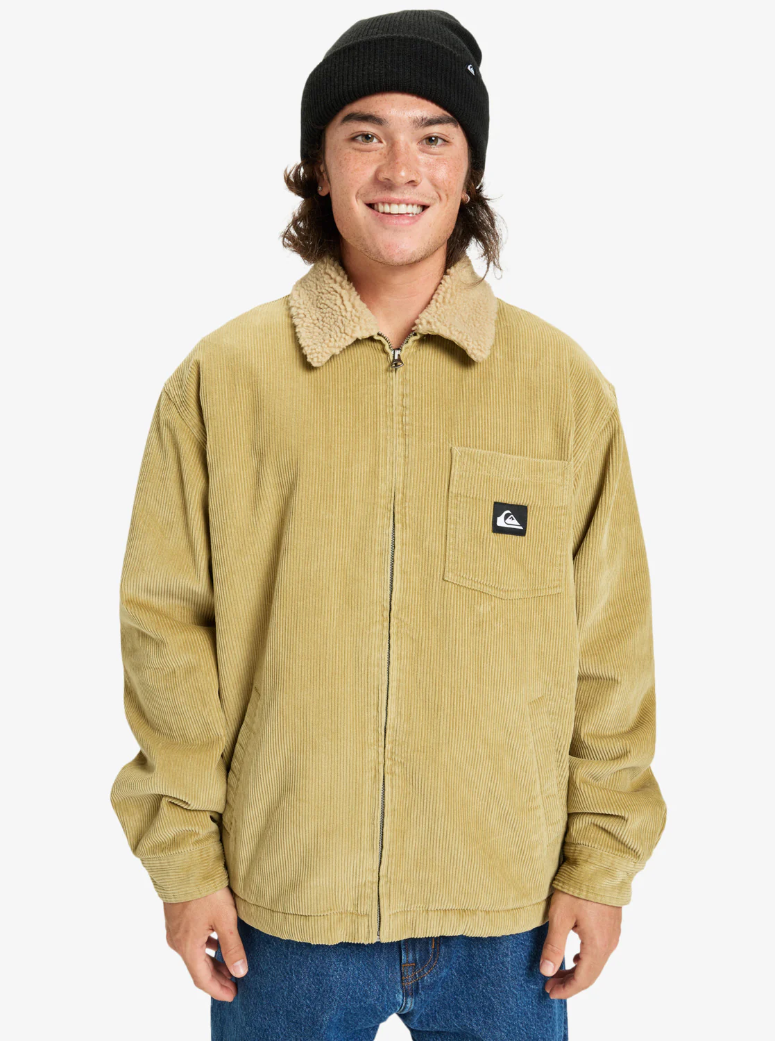 Quiksilver Men's Dna Sherpa Harrington Jacket Sponge EQYJK04201_TKP0