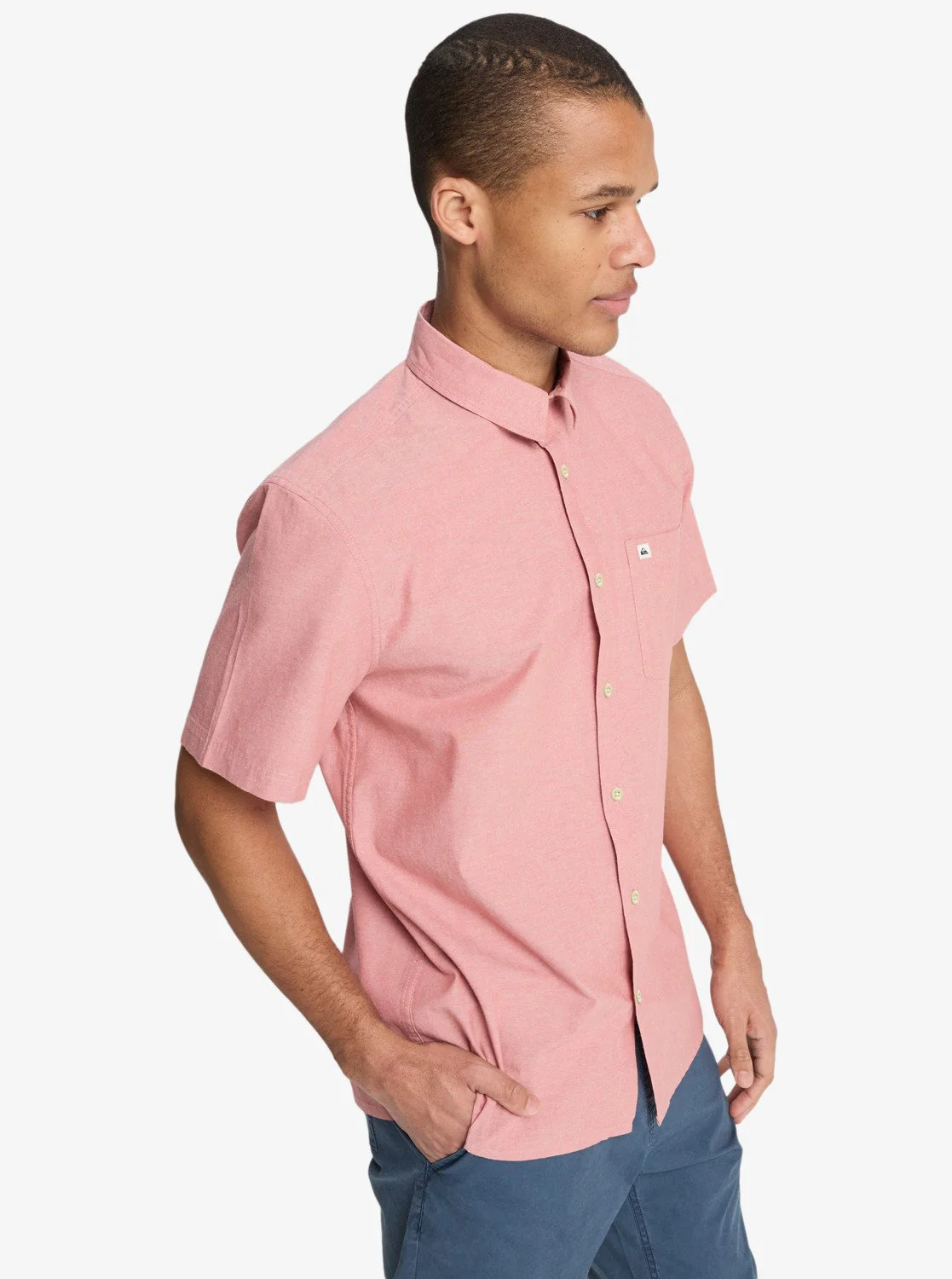 Quiksilver Men's Drumfins Short Sleeve Shirt Pink EQYWT04684-MKT0 - Image 2