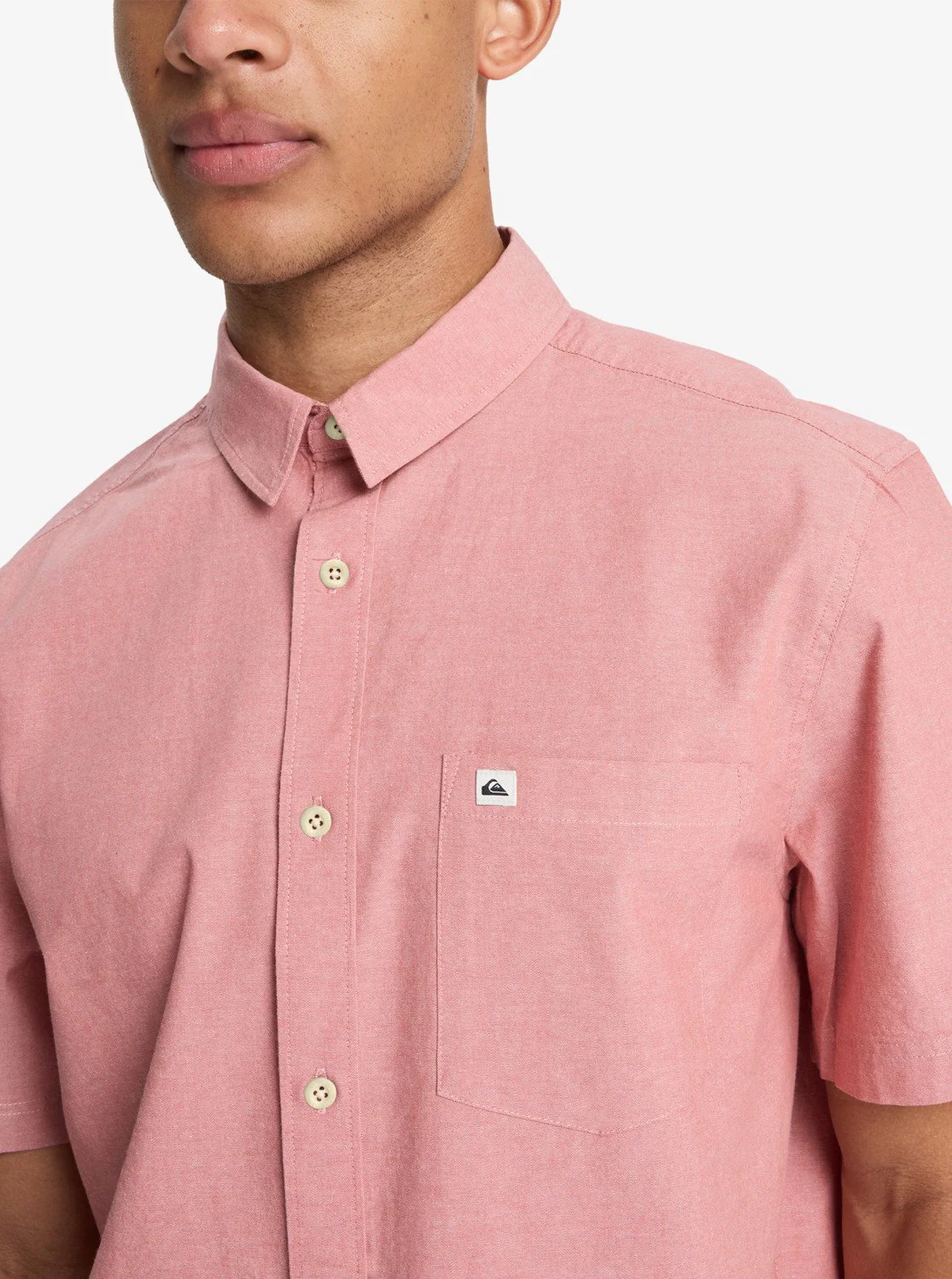 Quiksilver Men's Drumfins Short Sleeve Shirt Pink EQYWT04684-MKT0 - Image 3