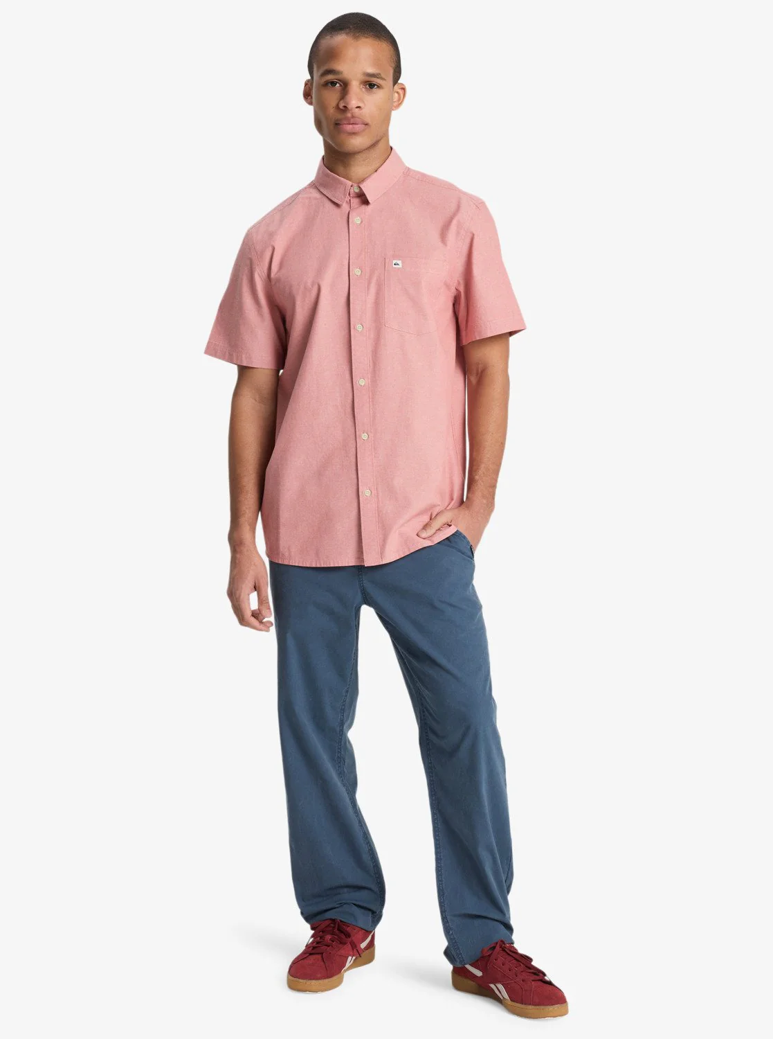 Quiksilver Men's Drumfins Short Sleeve Shirt Pink EQYWT04684-MKT0 - Image 4