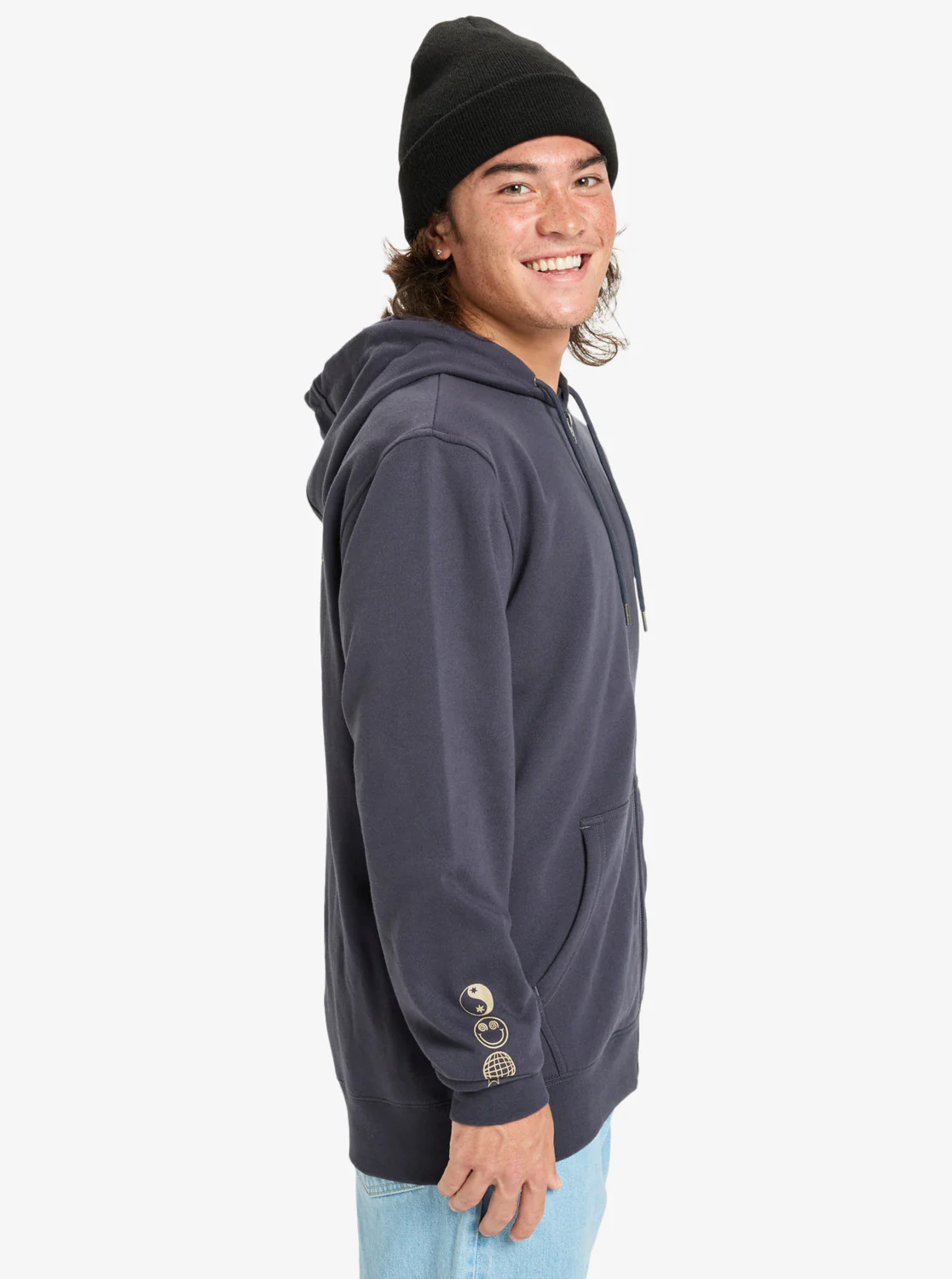 Quiksilver Men's Graphic Full Zip Hoodie India Ink EQYFT05133-KSH0 - Image 3