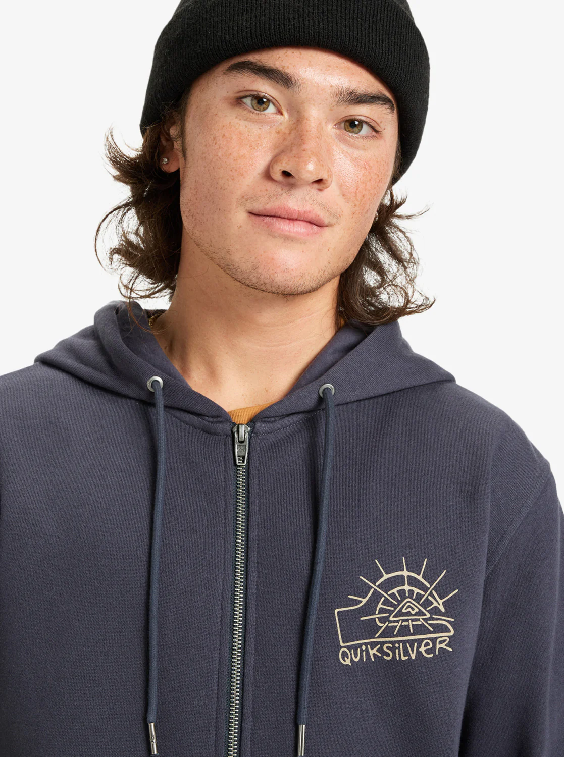 Quiksilver Men's Graphic Full Zip Hoodie India Ink EQYFT05133-KSH0 - Image 4