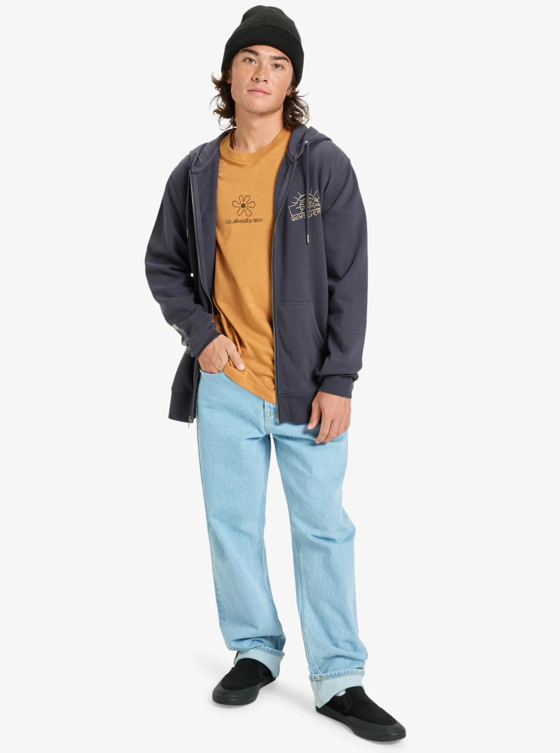 Quiksilver Men's Graphic Full Zip Hoodie India Ink EQYFT05133-KSH0 - Image 9