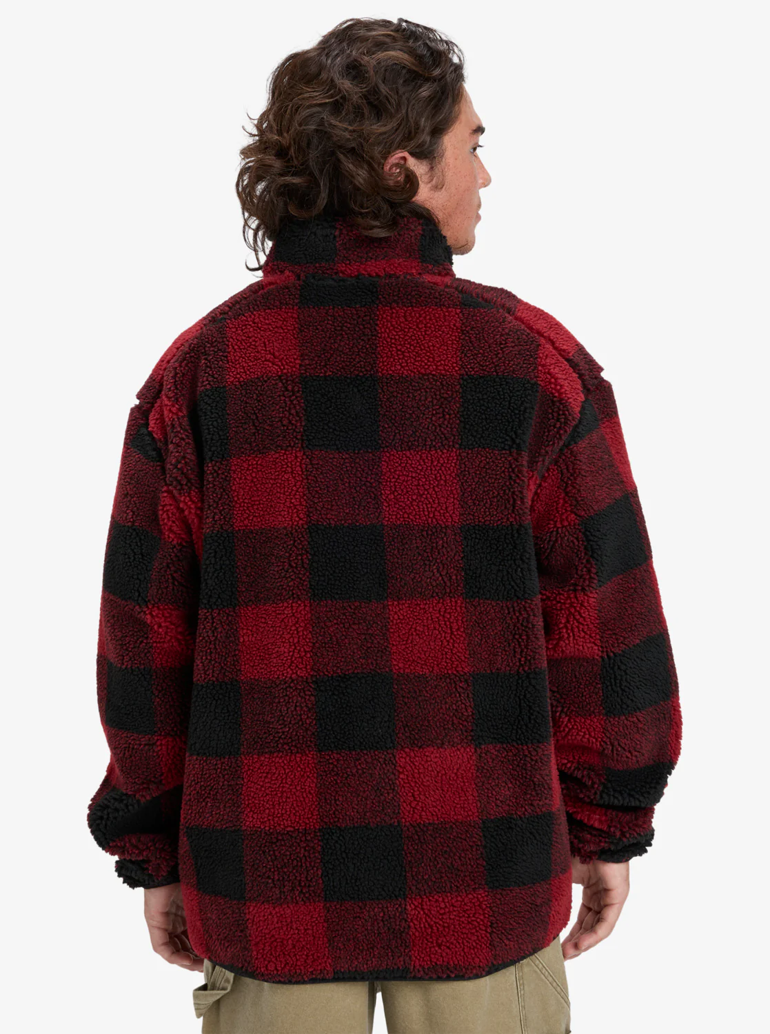 Quiksilver Men's Mercury Woodlands Half Zip Sherpa Jacket Biking Red EQYPF03070-RSG1 - Image 3