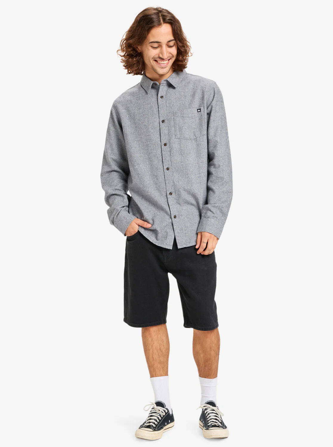 Quiksilver Men's Motherfly Heather - Long Sleeve Shirt India Ink EQYWT04659-KSH0 - Image 8