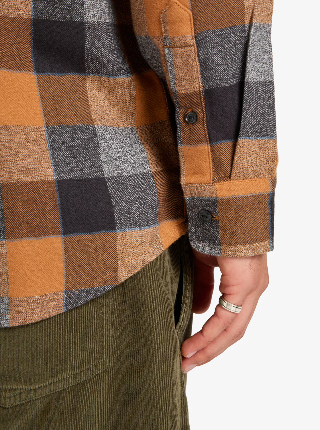 Quiksilver Men's Motherfly Plaid Long Sleeve Shirt Almond Motherfly Check EQYWT04642-CMD1 - Image 5
