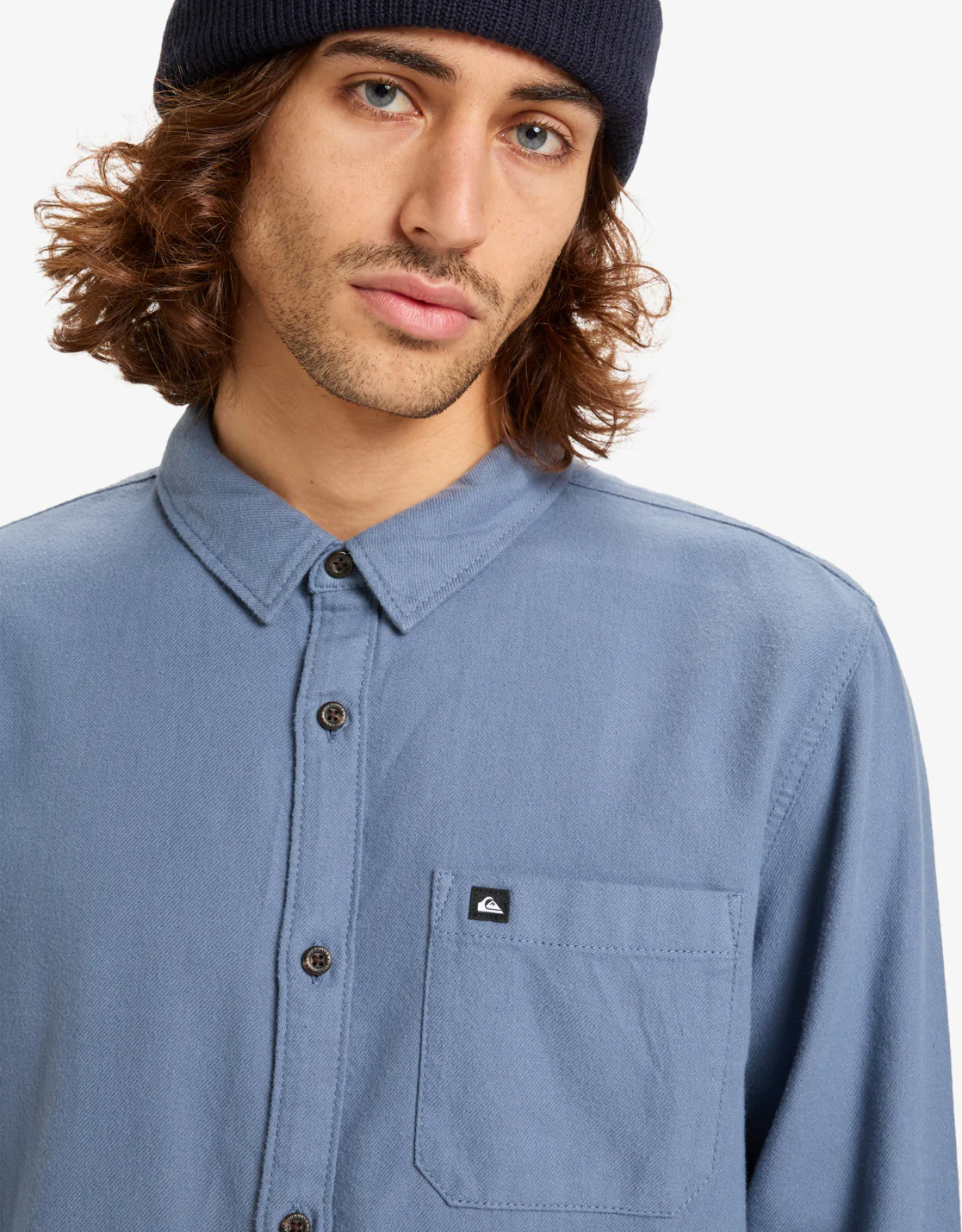 Quiksilver Men's Motherfly Solid Long Sleeve Shirt China Blue EQYWT04651-BND0 - Image 4