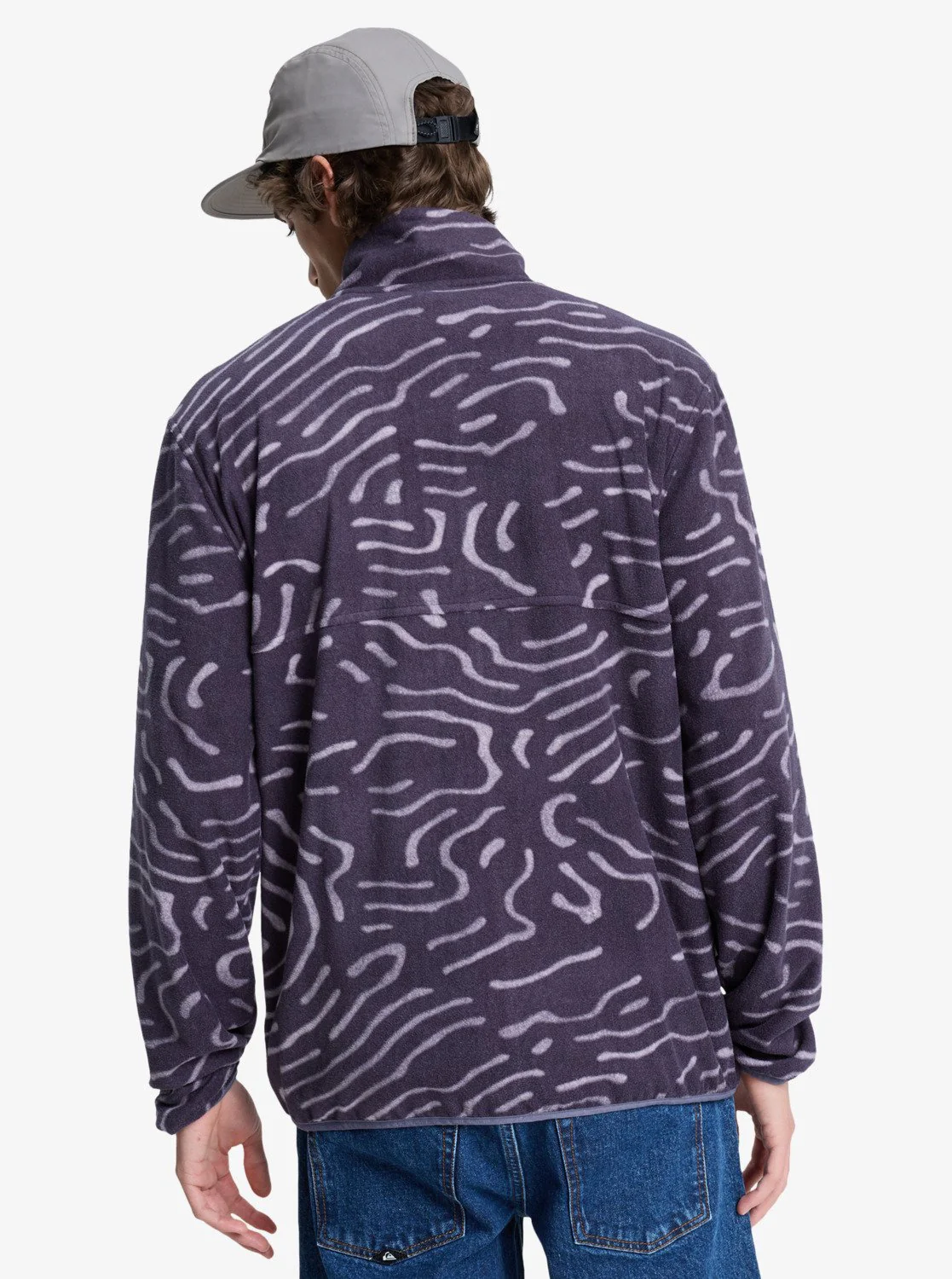 Quiksilver Mens' No Destination Full Zip Fleece Graystone Linear Stamp EQYPF03071-KRB6 - Image 2