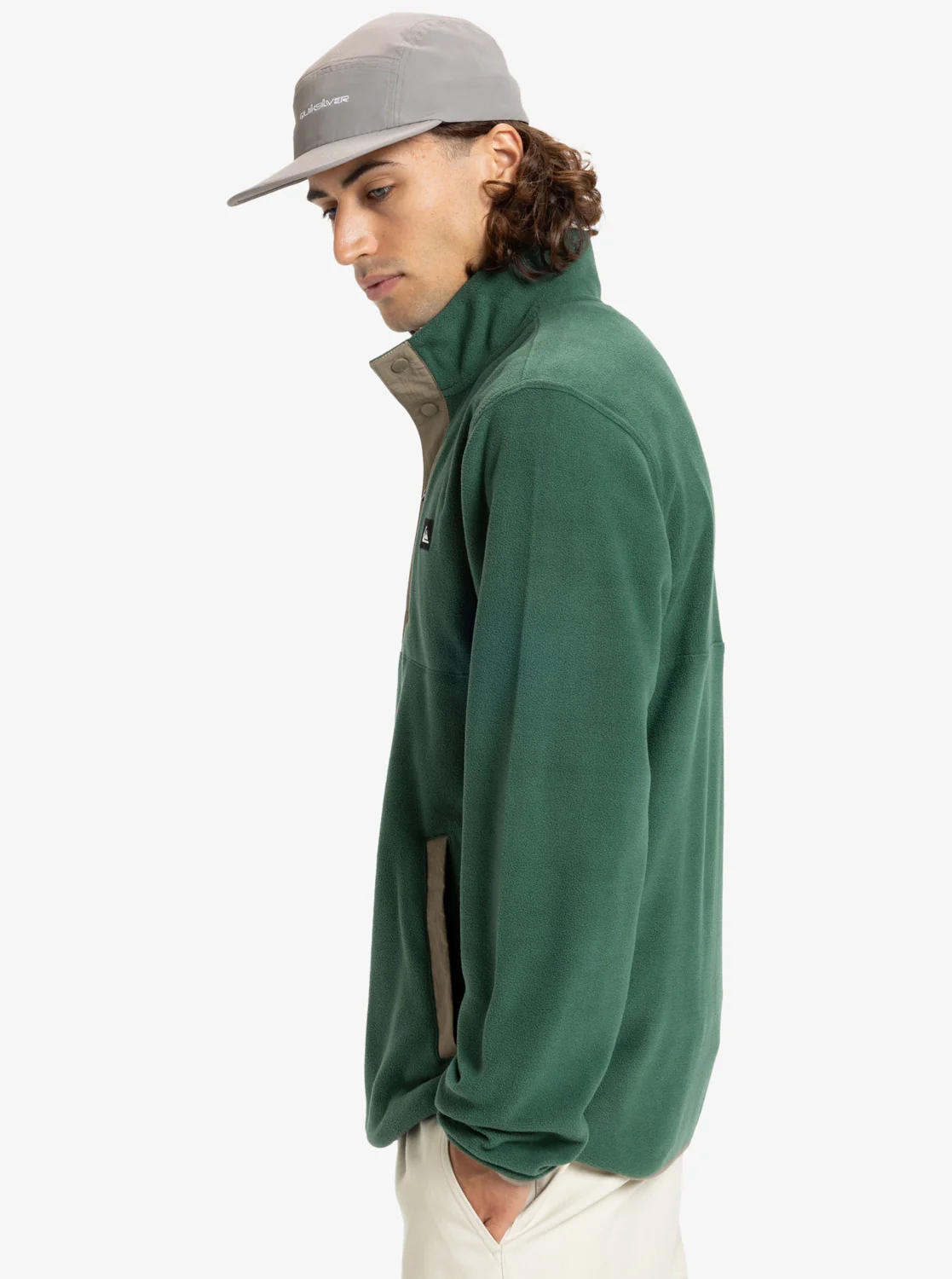 Quiksilver Men's No Destination Hs Half Opening With Snaps Micro Fleece Trekking Green EQYPF03072_TKR - Image 2