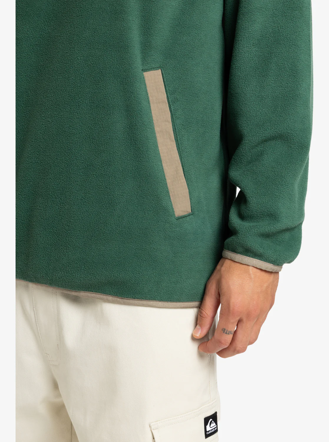 Quiksilver Men's No Destination Hs Half Opening With Snaps Micro Fleece Trekking Green EQYPF03072_TKR - Image 4