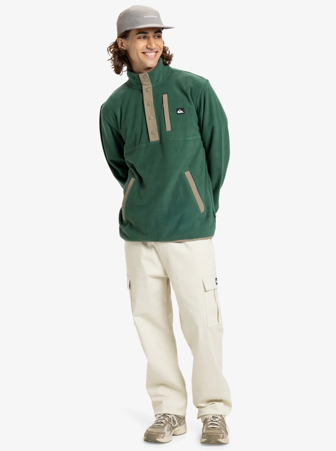 Quiksilver Men's No Destination Hs Half Opening With Snaps Micro Fleece Trekking Green EQYPF03072_TKR - Image 5